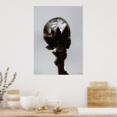 木凍ってい枝写真の雨滴 ポスター (キッチン)