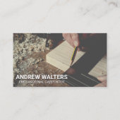 木切りを測る大工 名刺 (正面)