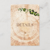 木切りスライス緑結婚の詳細QRコード エンクロージャーカード (正面)