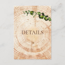 木切りスライス緑結婚の詳細QRコード エンクロージャーカード