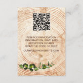 木切りスライス緑結婚の詳細QRコード エンクロージャーカード (裏面)