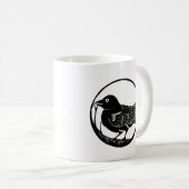 木切りマグからカラス鳥 コーヒーマグカップ (正面右)