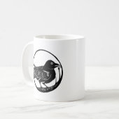 木切りマグからカラス鳥 コーヒーマグカップ (正面左)