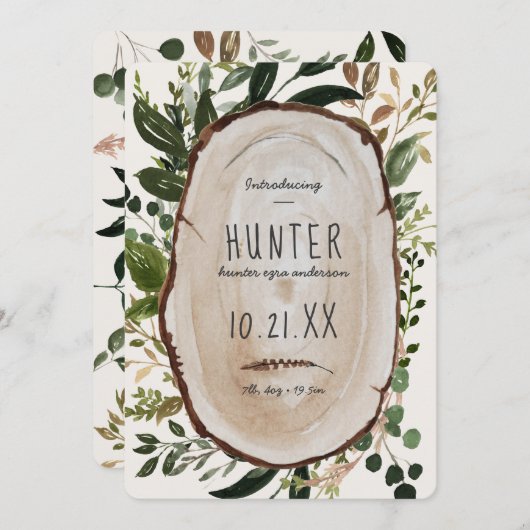 木切り素朴の誕生発表 セーブザデート (正面/裏面)