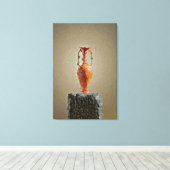 木切り素朴花瓶 キャンバスプリント (インサイチュ (ウッドフロア))