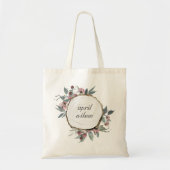 木切り素朴野生ピンクフローラユーカリ トートバッグ (正面)