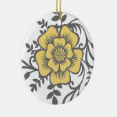木切り花黄 セラミックオーナメント (右)