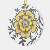 木切り花黄 セラミックオーナメント (左)