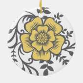 木切り花黄 セラミックオーナメント (裏面)