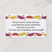 木切り野菜の生鮮食品配送ケータリング 名刺 (裏面)