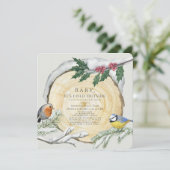 木切り鳥ベビーベビーシャワー外が寒い 招待状 (スタンド正面)