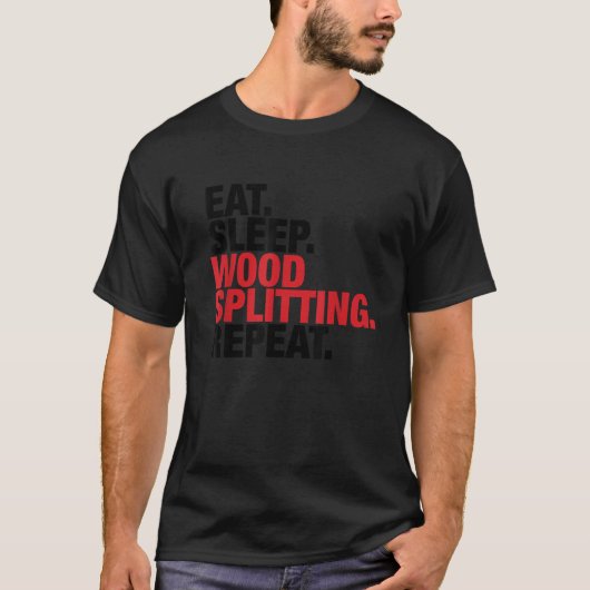 木割り食べ眠り繰り Tシャツ (正面)