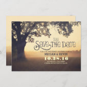 木及びライトを持つ日付の招待状を救って下さい セーブザデート (正面/裏面)