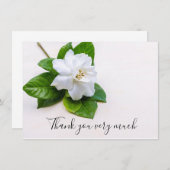 木地にクチナシ白花 サンキューカード (正面/裏面)