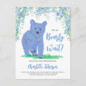 木地の青い熊を待つ インビテーションポストカード (正面)