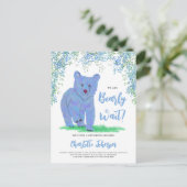 木地の青い熊を待つ インビテーションポストカード (スタンド正面)