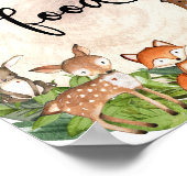 木地動物の木のスライス緑の食品の看板 ポスター (角)