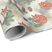 木地素朴動物の継ぎ目のない模様 ラッピングペーパー (ロールコーナー)