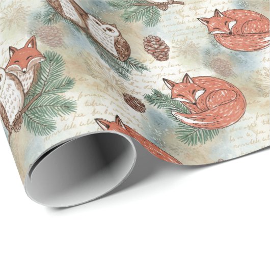 木地素朴動物の継ぎ目のない模様 ラッピングペーパー (ロールコーナー)