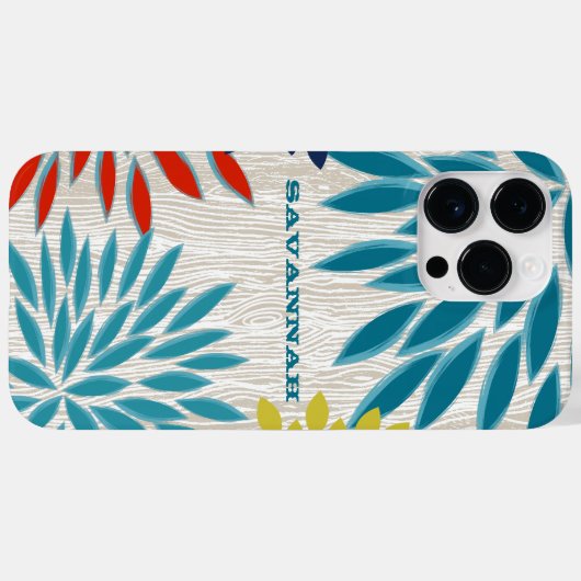 木型菊のフローラ パーソナライズされた Case-Mate iPhoneケース (裏面 (横))