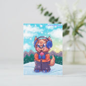 木場の雪の日のはがき ポストカード (スタンド正面)