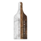 木大理石チョッピング愛と引用文家族の名前 カッティングボード (正面)