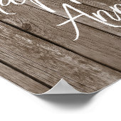 木婚式 1周年 カップル 写真 コラージュ ポスター (角)