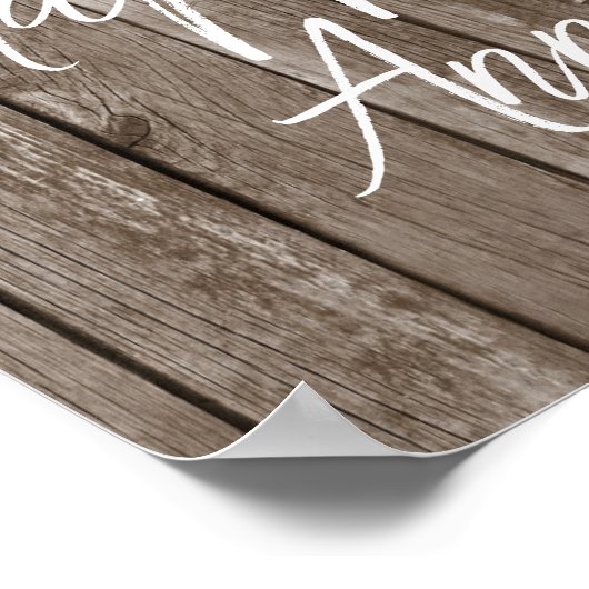 木婚式 1周年 カップル 写真 コラージュ ポスター (角)