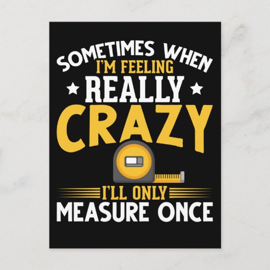 木工おもしろいジョークUSA大工のユーモア ポストカード (正面)