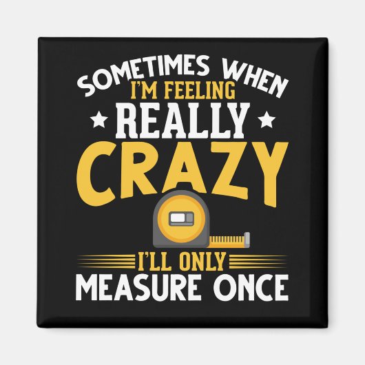 木工おもしろいジョークUSA大工ユーモア マグネット (正面)