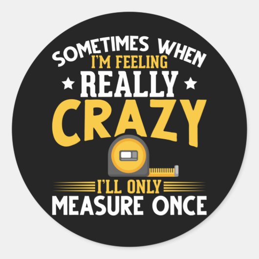 木工おもしろいジョークUSA大工ユーモア ラウンドシール (正面)