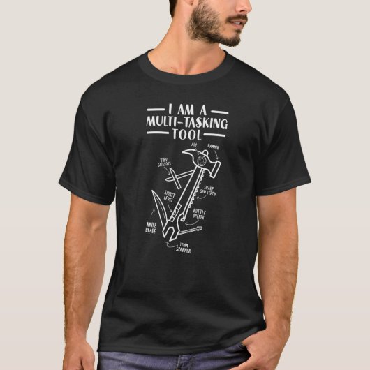 木工おもしろいパパ大工Iはタスキ数々のだ Tシャツ (正面)