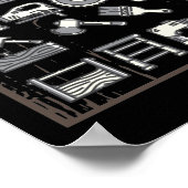 木工おもしろいパパ父大工の道具 ポスター (角)