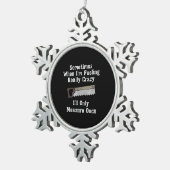 木工おもしろい大工ギフト スノーフレークピューターオーナメント (右)