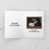 木工おもしろい妊娠の発表ことわざ カード (内部)