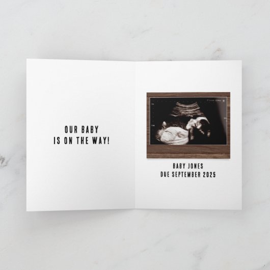 木工おもしろい妊娠の発表ことわざ カード (内部)