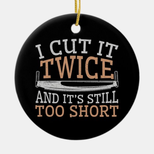 木工おもしろい職人が二度切った セラミックオーナメント (正面)