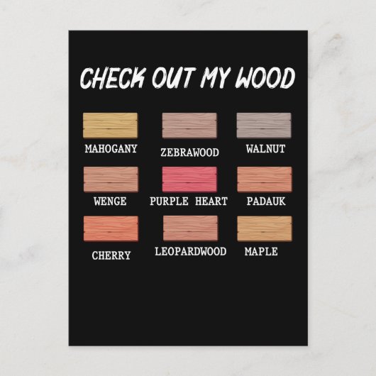 木工おもしろい職人ウィットな大工の職人 ポストカード (正面)