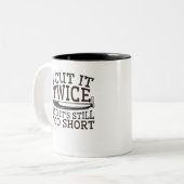 木工で切ったのまだ短すぎる ツートーンマグカップ (正面左)