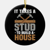 木工はスタッドのビルドハウス大工を取る セラミックオーナメント (正面)