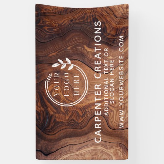 木工スタイリッシュモダン業ロゴ 横断幕 (縦)