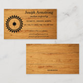 木工上の編集可能な鋸刃 名刺 (正面/裏面)