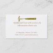 木工事の便利屋の大工の建築 名刺 (裏面)