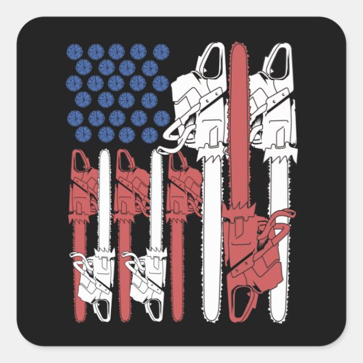 木工人LumberjackギフトアルボリストChainsaw スクエアシール (正面)