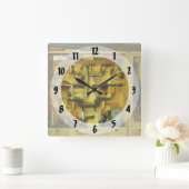 木工作業ツール スクエア壁時計 (ホーム)