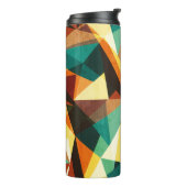 木工効果を持つ着色三角形シームレステクスチャ タンブラー (回転左)