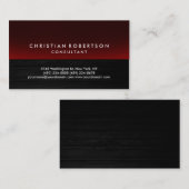 木工効果グレー赤かわいいコンサルタント名刺 名刺 (正面/裏面)