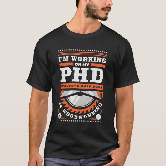 木工大工で仕事をしている Tシャツ (正面)