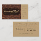 木工大工の茶色の波打ち木象模様 名刺 (正面/裏面)