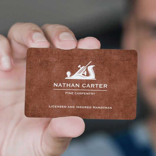 木工大工ジャック飛行機グランジブラウン 名刺